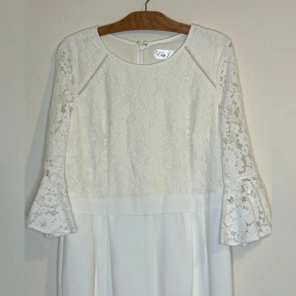Eliza J Winter Off White Cream Lace Jumpsuit - Picture 6 of 12